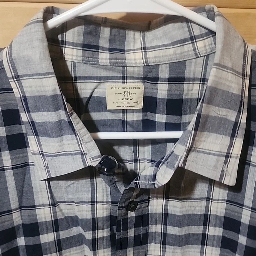 J.Crew Plaid Long Sleeved Button Down Shirt Size XLT 100% Cotton